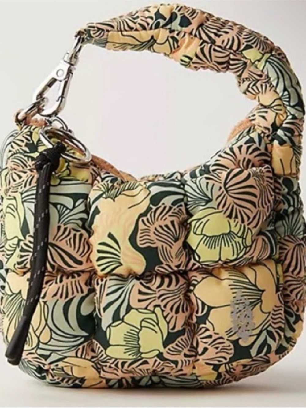 Free People Mini Floral Quilted Bag in Yellow & Green